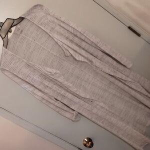 Long White Open Cardigan